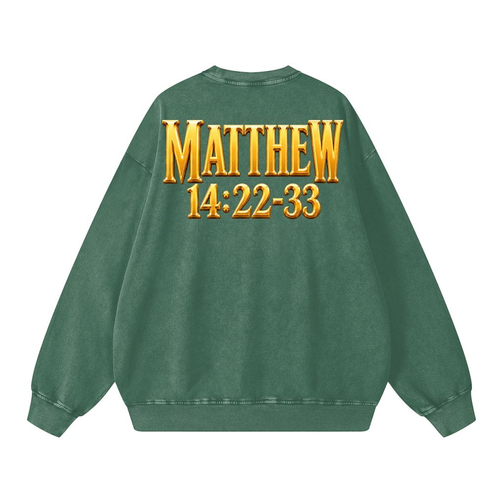 Jubilore "Jesus Walks On Water" Snow Washed Oversized Sweatshirt
