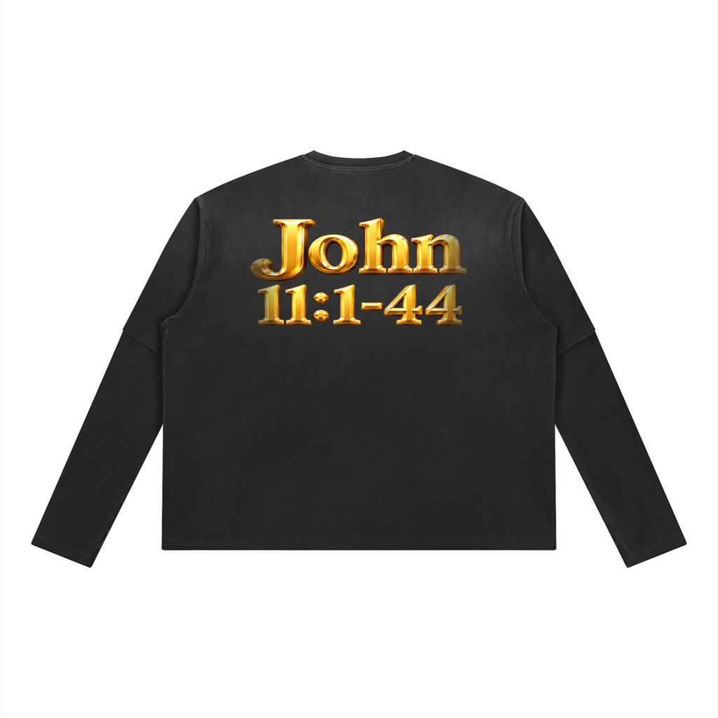 Jubilore "Jesus Resurrects Lazarus" Unisex Vintage Wash Layered T-Shirt
