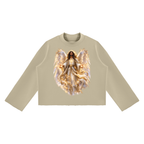 Jubilore "Virtues" Unisex Mock Neck Raw Edge Boxy Sweatshirt