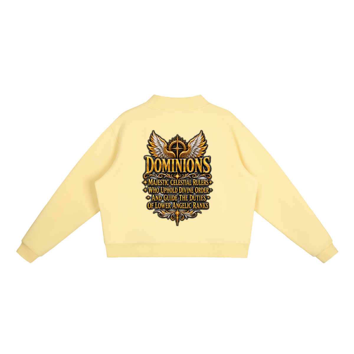 Jubiloré "Dominions" Essential Fleece Mock-Neck Crew Sweatshirt