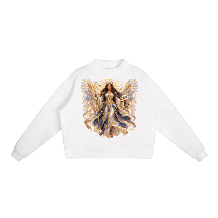 Jubiloré "Dominions" Essential Fleece Mock-Neck Crew Sweatshirt
