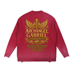 Jubilore "Gabriel" Sun Fade Distressed Ripped Crewneck sweater