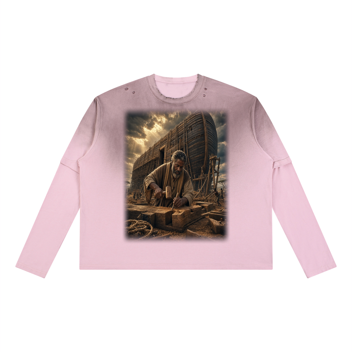 Jubilore "Noah" Unisex Vintage Wash Layered T-Shirt