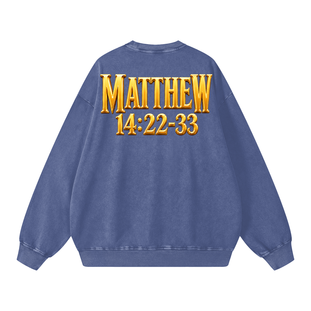 Jubilore "Jesus Walks On Water" Snow Washed Oversized Sweatshirt