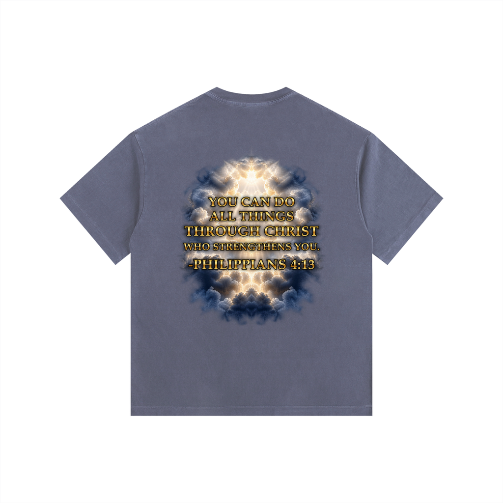 Jubilore "Christ Saves" Vintage Washed Oversized Cotton T-Shirt