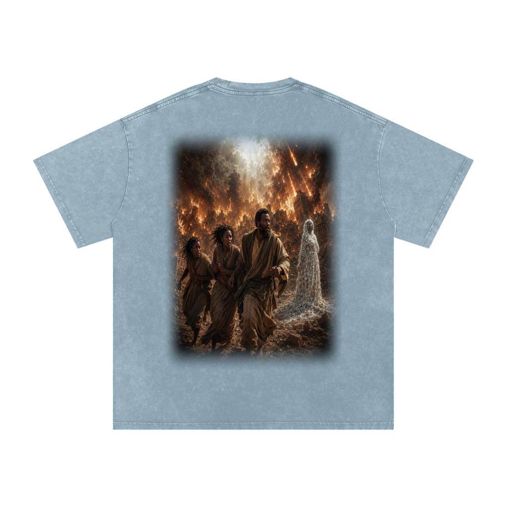 Jubilore "Sodom & Gomorrah" Snow Washed Oversized Cotton T-Shirt