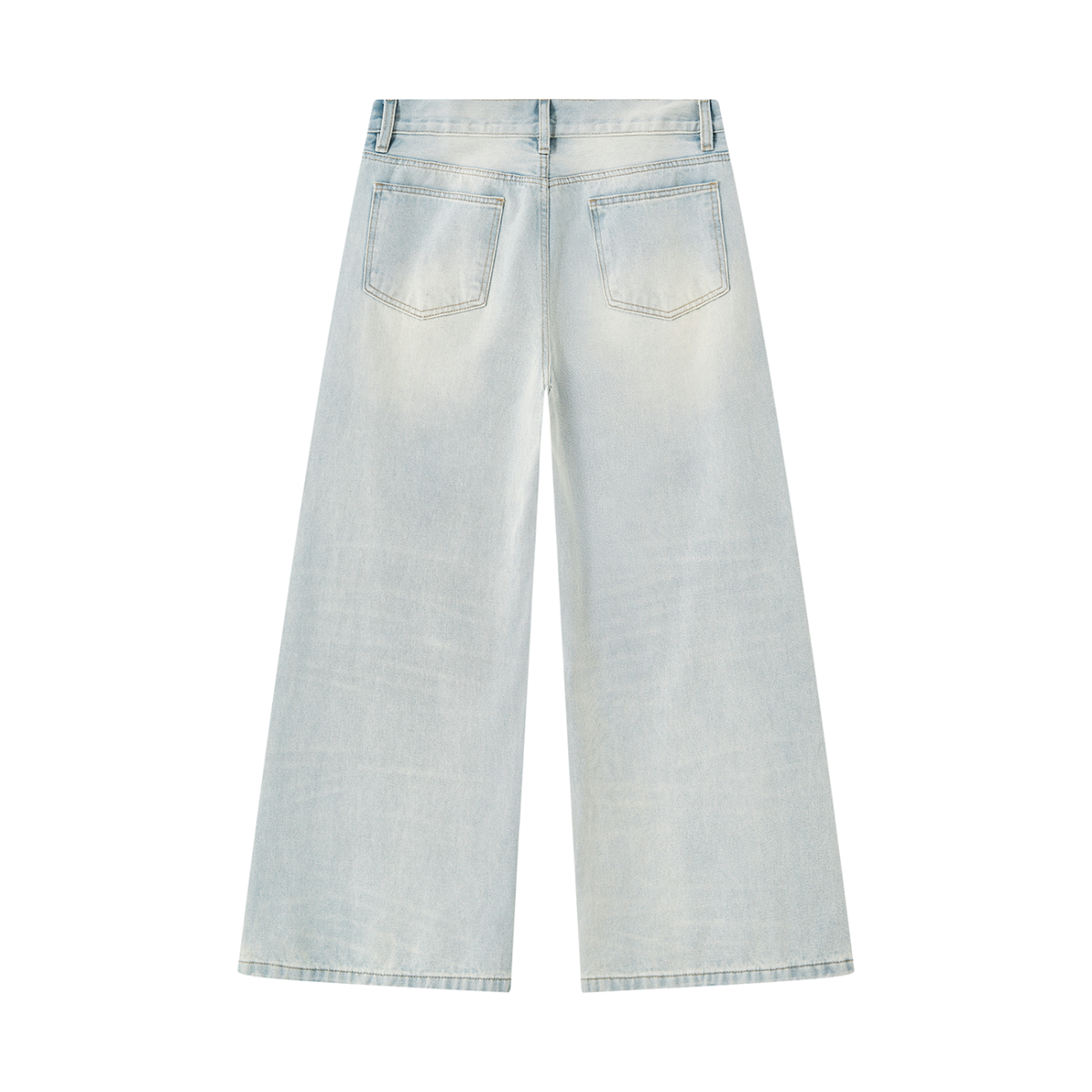 Jubilore Men's Vintage Wash Wide Leg Denim Jeans