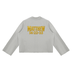 Jubilore "Jesus Walks On Water" Unisex Mock Neck Raw Edge Boxy Sweatshirt
