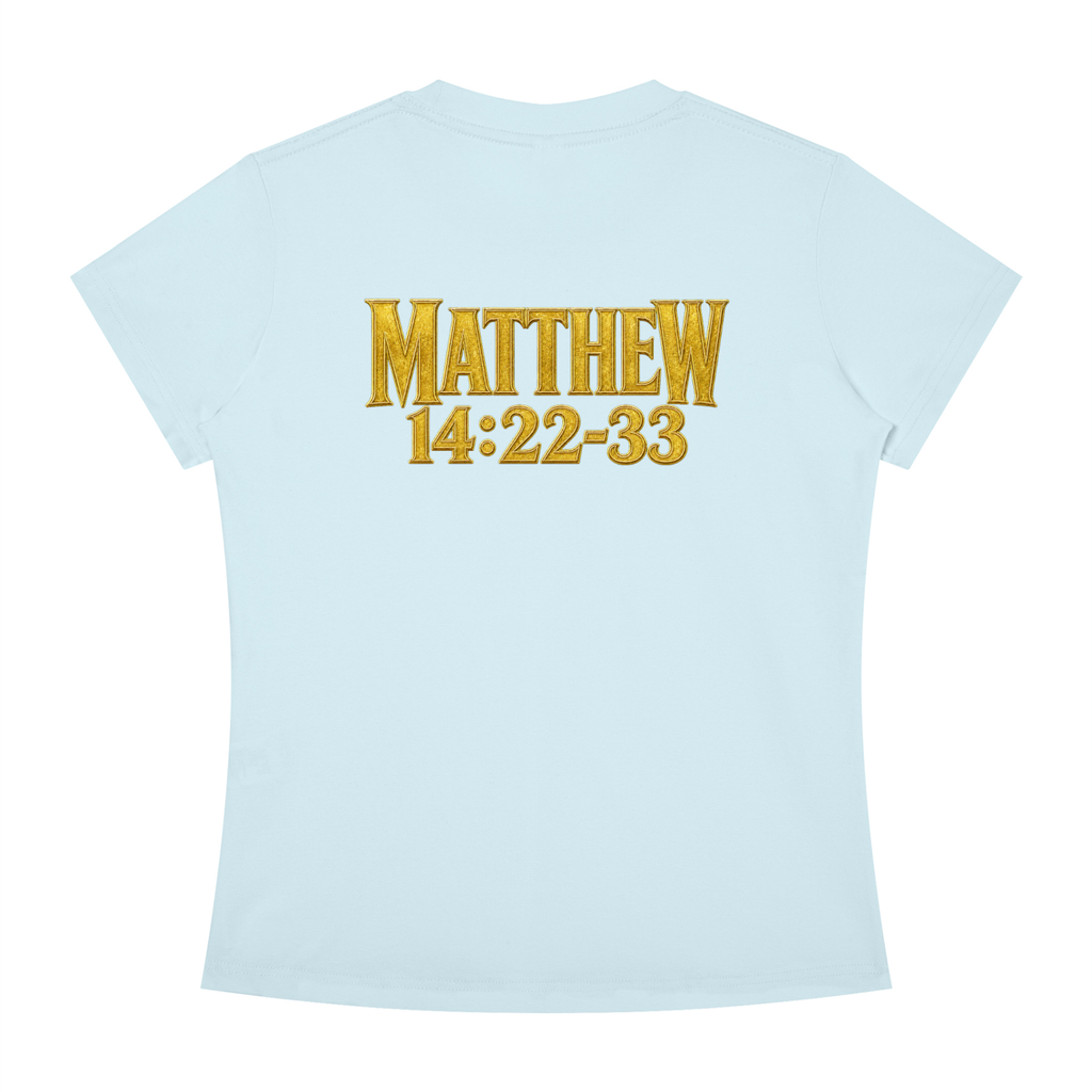 Jubiloré "Jesus Walks On Water" Women's Slim Fit Crewneck T-Shirt