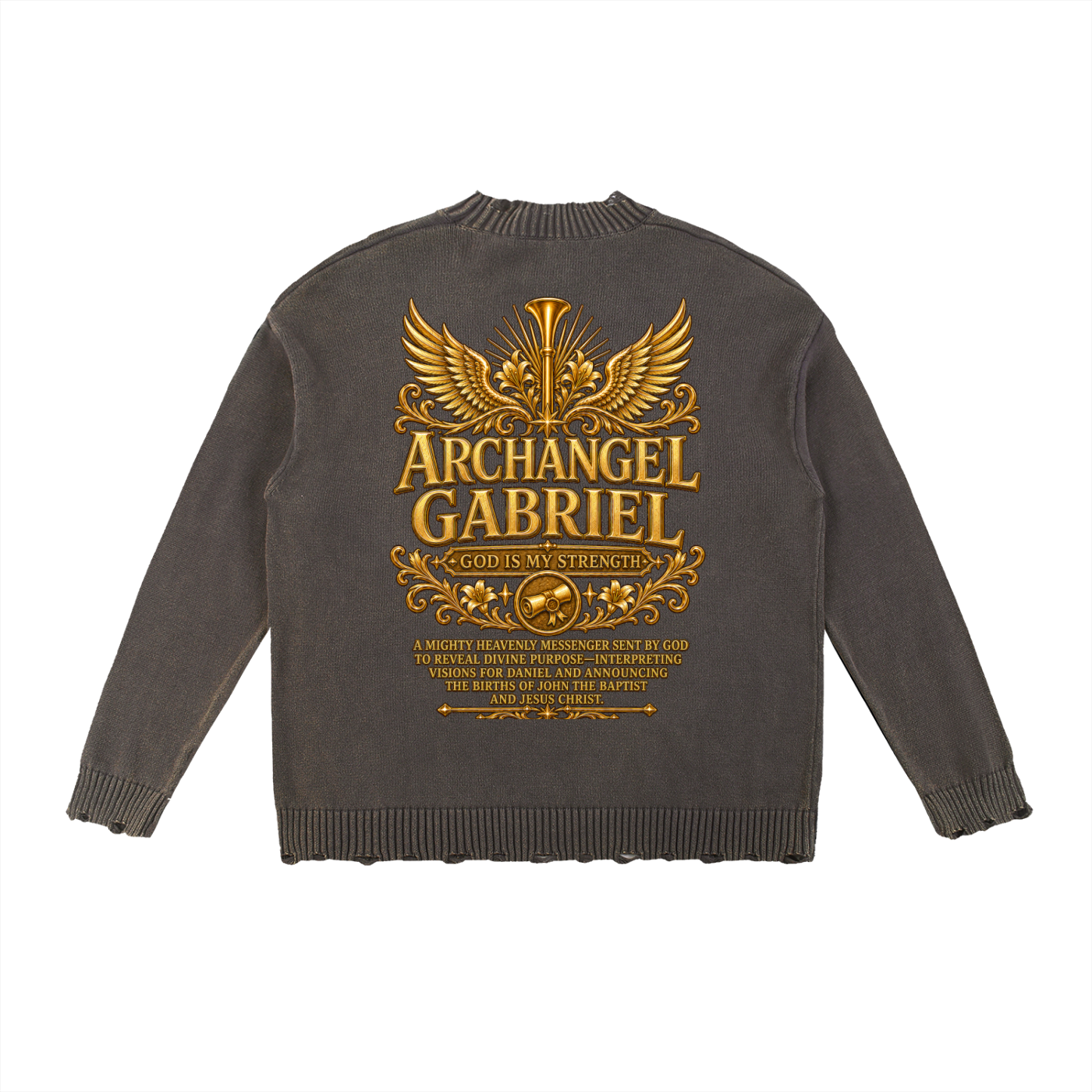 Jubilore "Gabriel" Vintage Washed Hand-Frayed Sweater