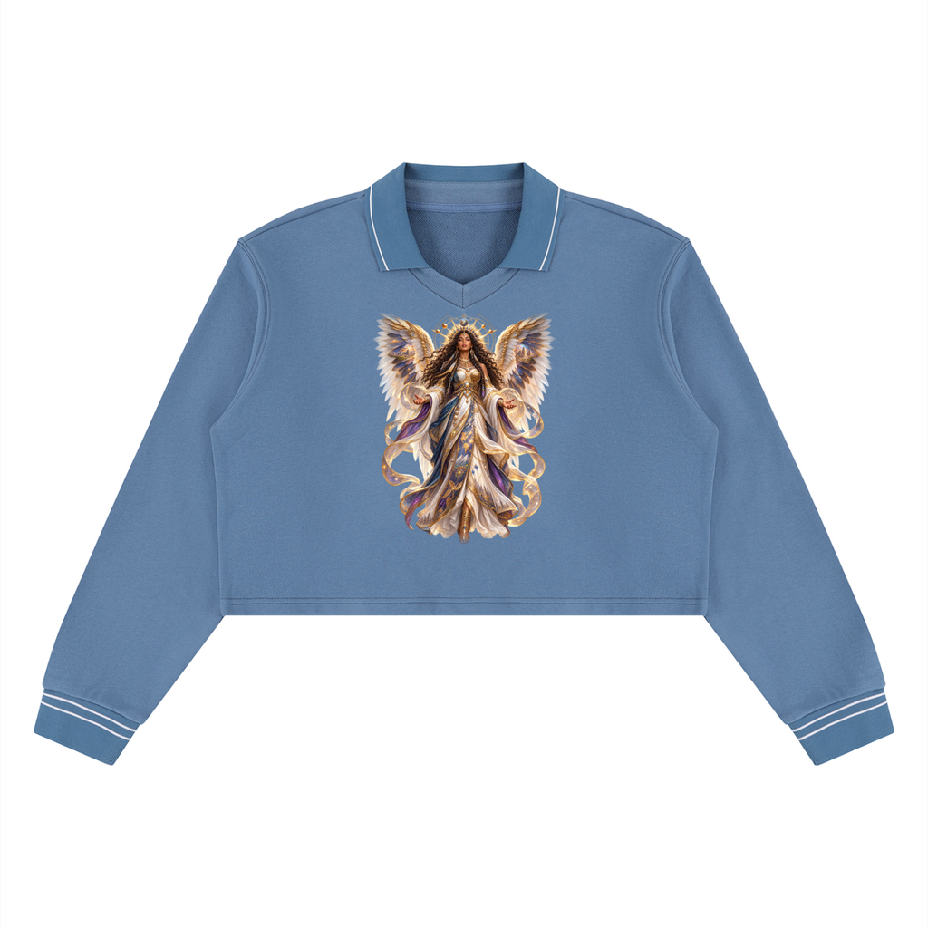 Jubiloré "Principalities" Women’s Crop Collared Sweatshirt