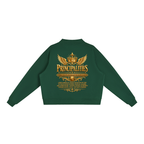 Jubiloré "Principalities" Essential Fleece Mock-Neck Crew Sweatshirt