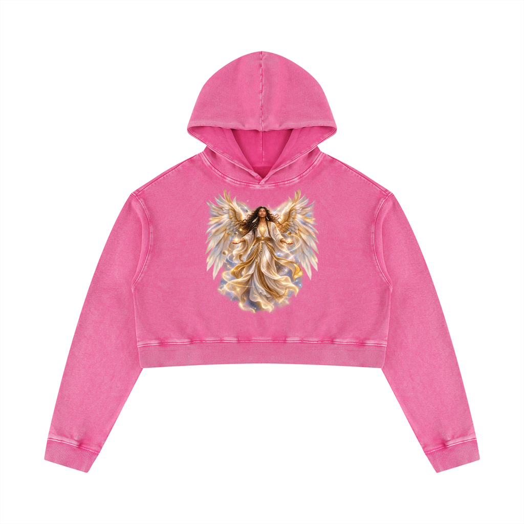 Jubiloré "Virtues" Women’s Mineral Washed Crop Hoodie