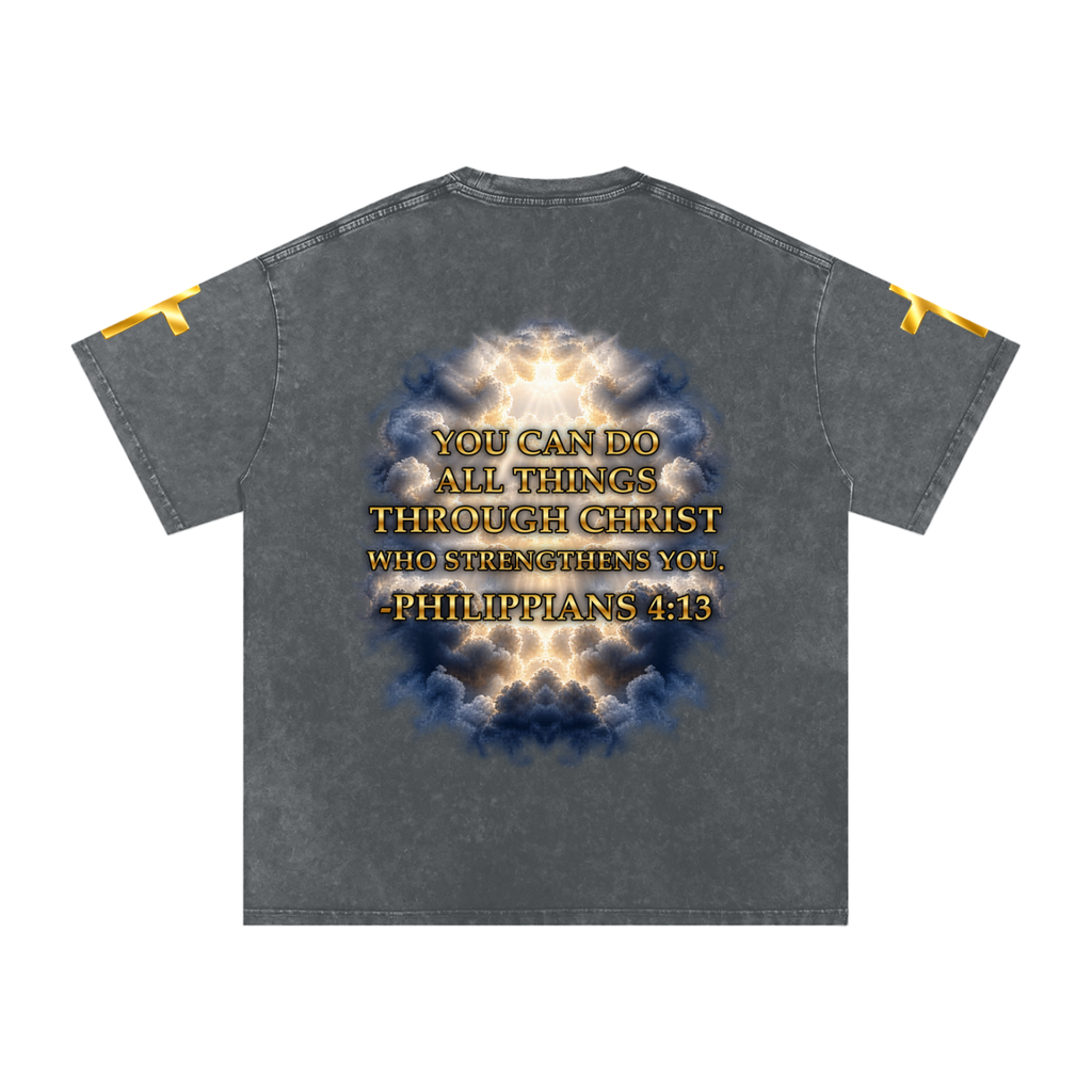 Jubilore "Christ Saves" Snow Washed Oversized Cotton T-Shirt