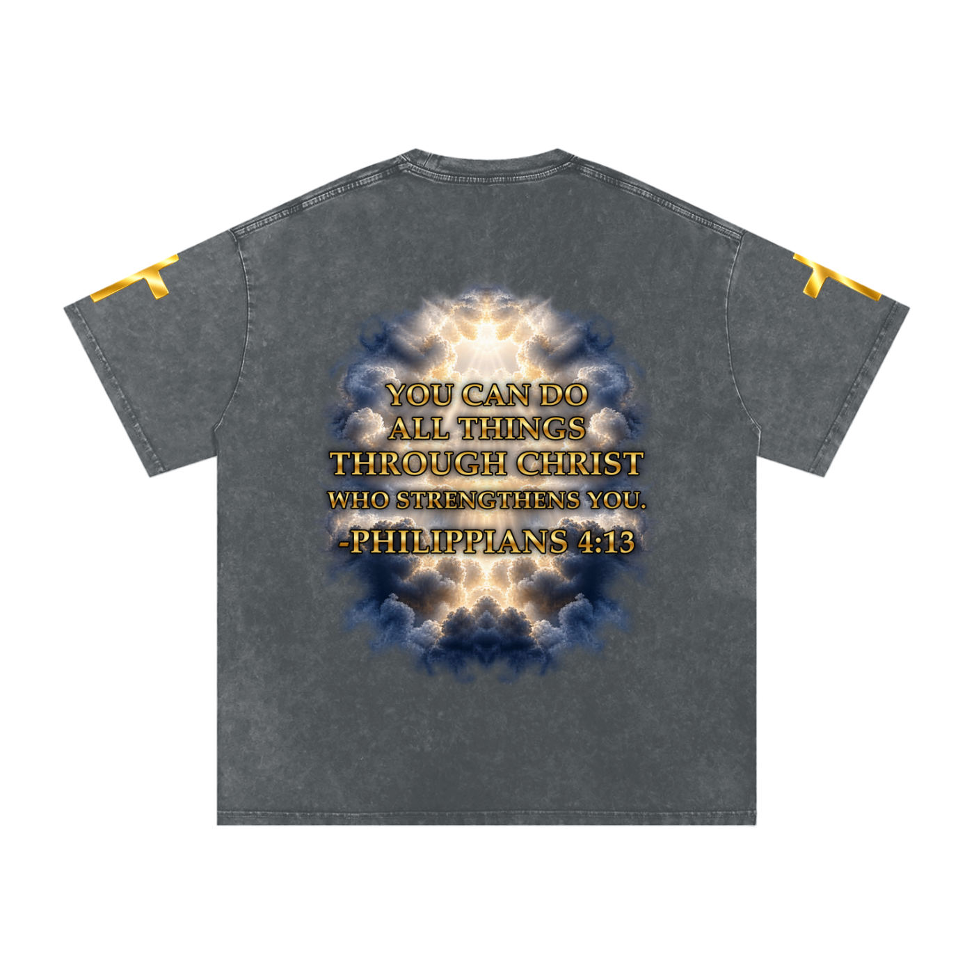 Jubilore "Christ Saves" Snow Washed Oversized Cotton T-Shirt