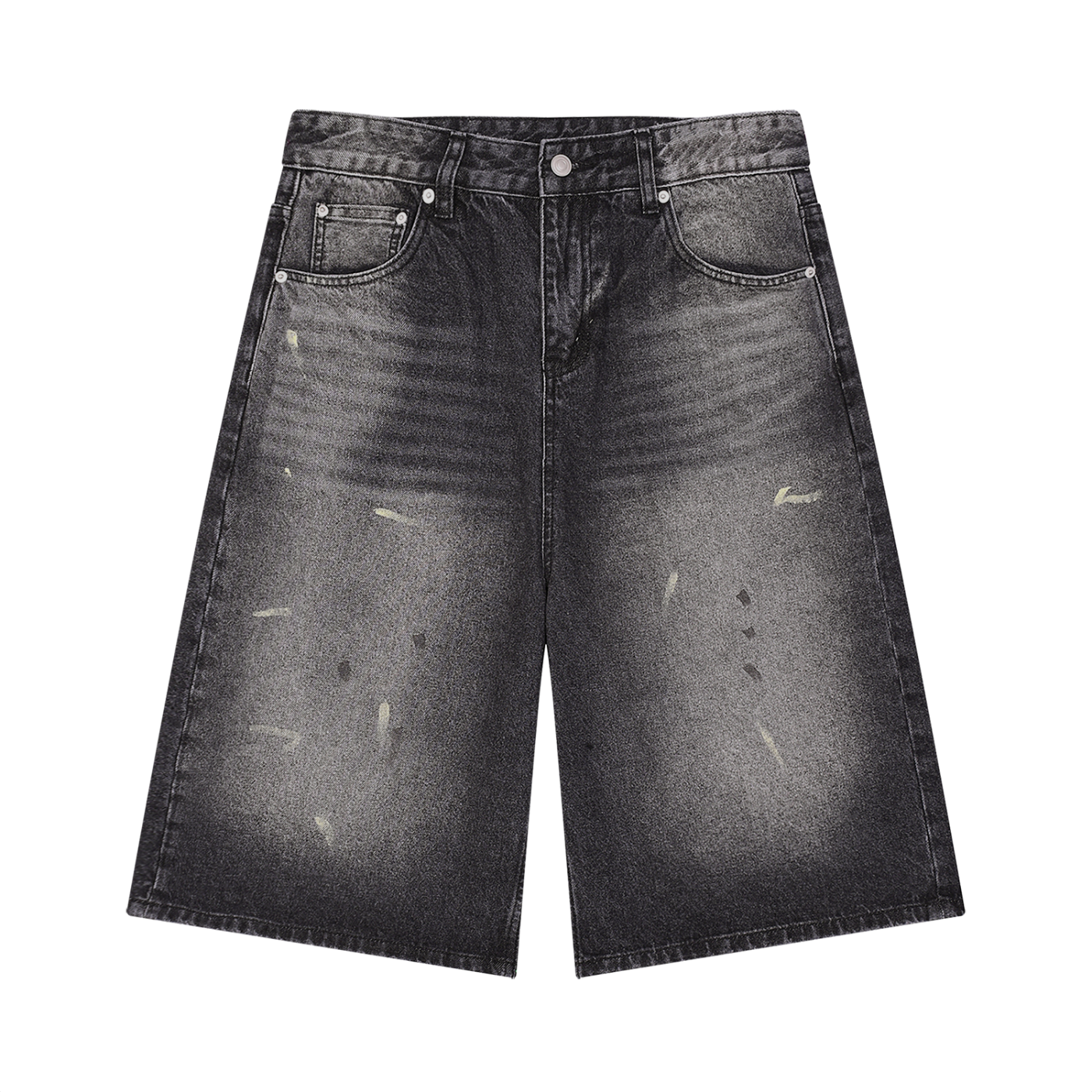 Jubilore Men’s Vintage Wash Wide Leg Denim Shorts