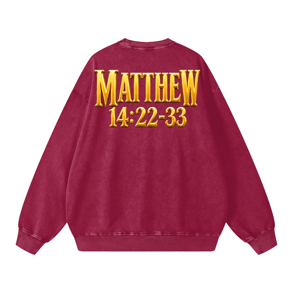 Jubilore "Jesus Walks On Water" Snow Washed Oversized Sweatshirt