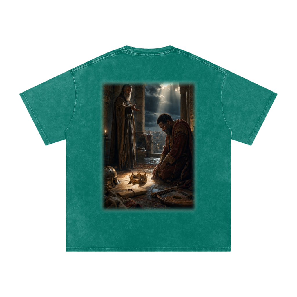 Jubilore “David” Snow Washed Oversized Cotton T-Shirt