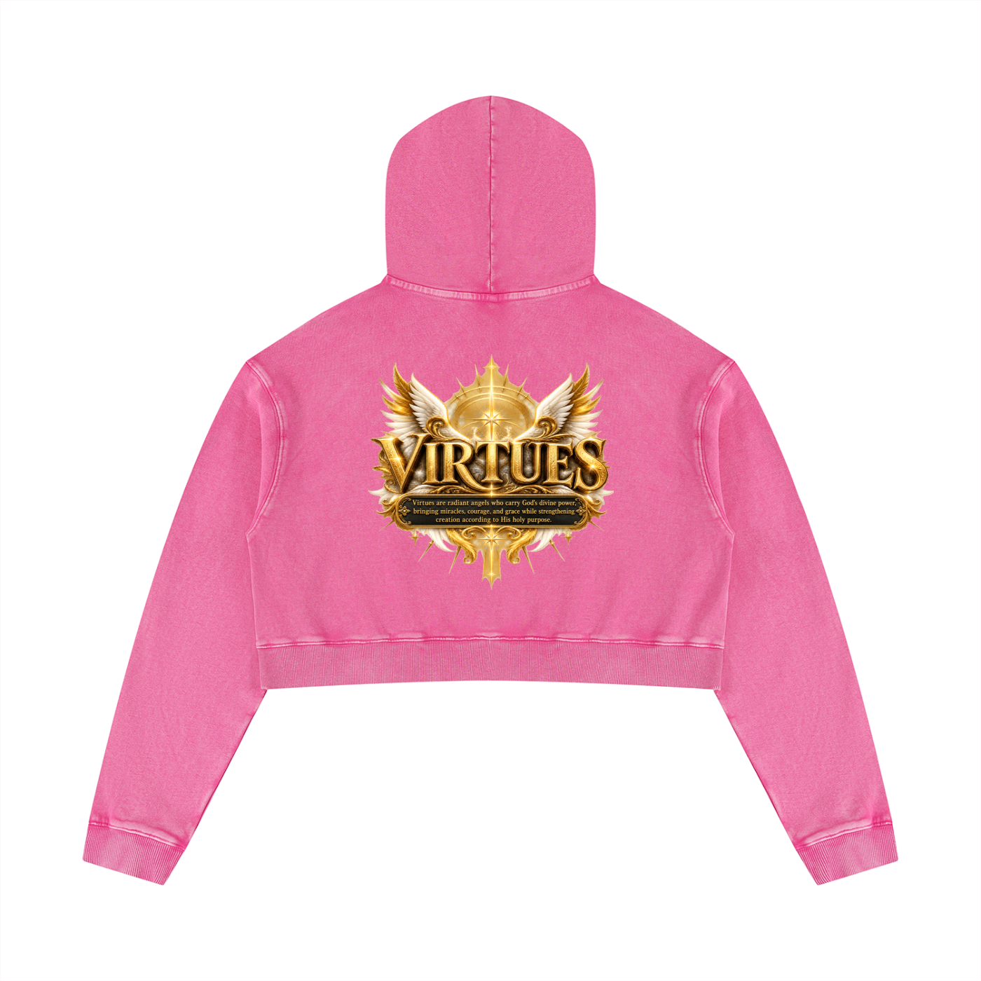 Jubiloré "Virtues" Women’s Mineral Washed Crop Hoodie