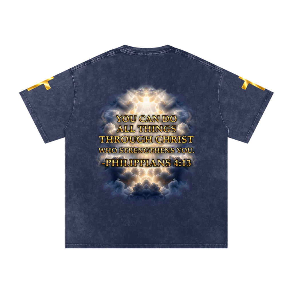 Jubilore "Christ Saves" Snow Washed Oversized Cotton T-Shirt