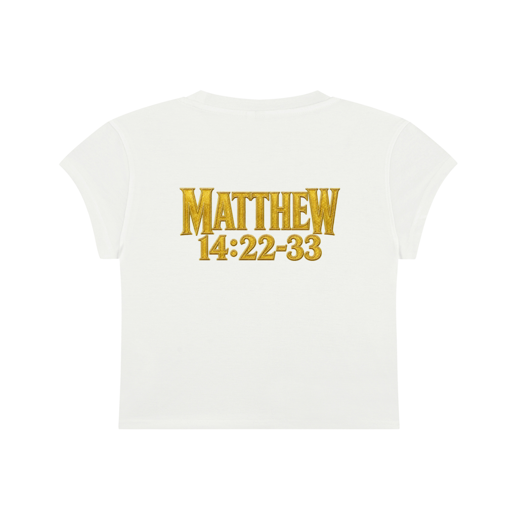 Jubiloré "Jesus Walks On Water" Women's Slim-Fit Cropped T-Shirt