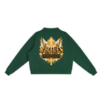 Jubiloré "Virtues" Essential Fleece Mock-Neck Crew Sweatshirt