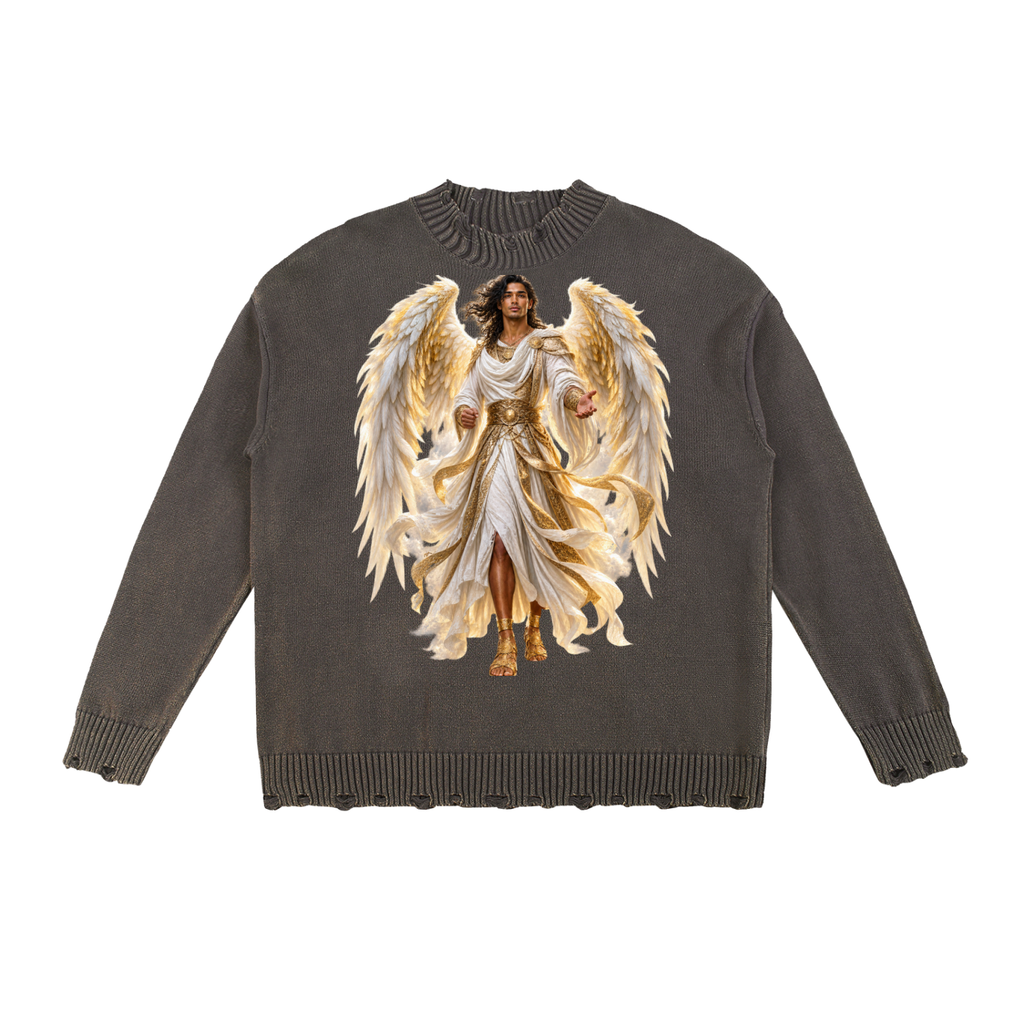 Jubilore "Gabriel" Vintage Washed Hand-Frayed Sweater