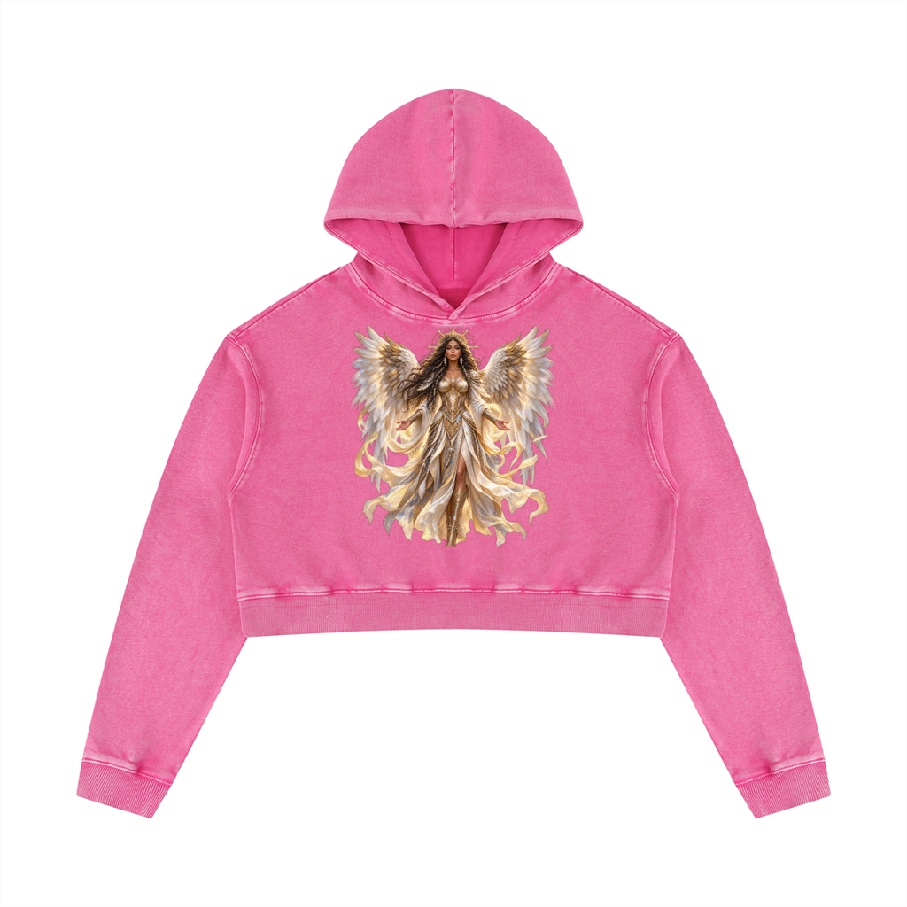 Jubiloré "Powers" Women’s Mineral Washed Crop Hoodie
