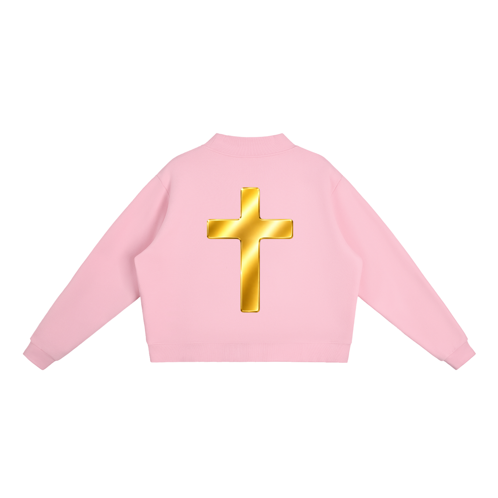 Jubiloré "BCA" Essential Fleece Mock-Neck Crew Sweatshirt