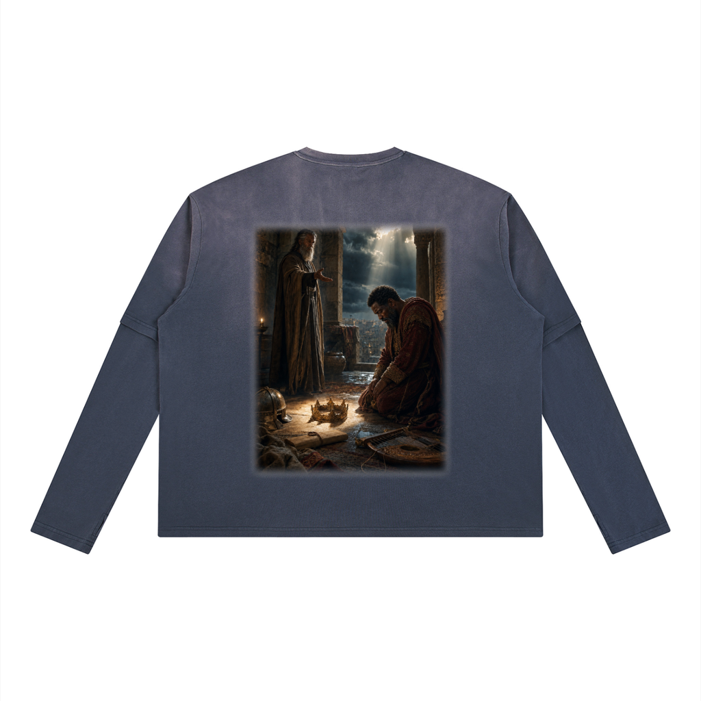 Jubilore “David” Unisex Vintage Wash Layered T-Shirt