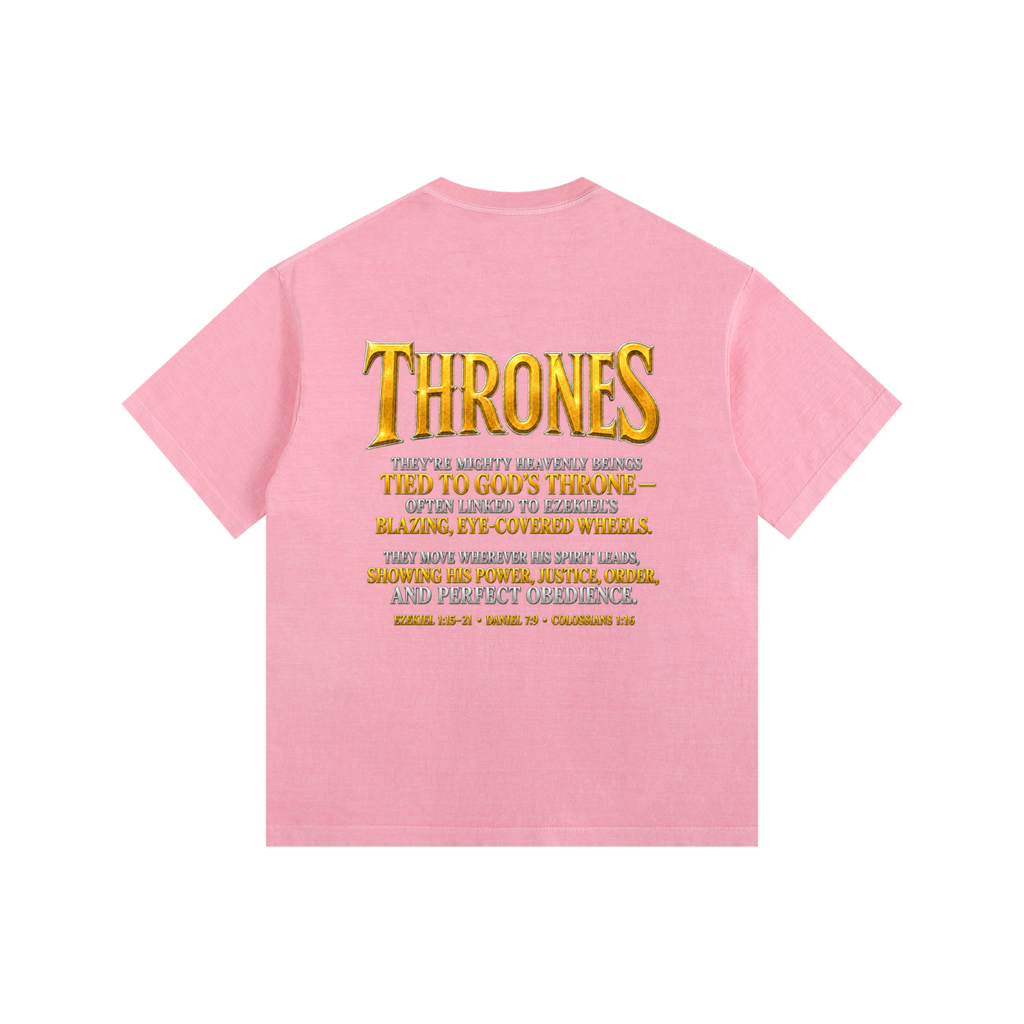 Jubilore Thrones Vintage Washed Oversized Cotton T-Shirt
