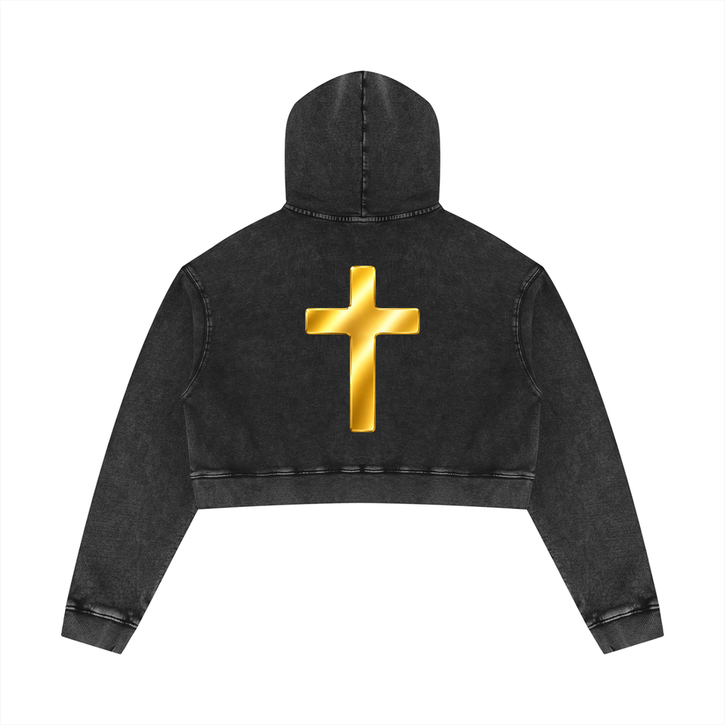 Jubiloré "BCA" Women’s Mineral Washed Crop Hoodie