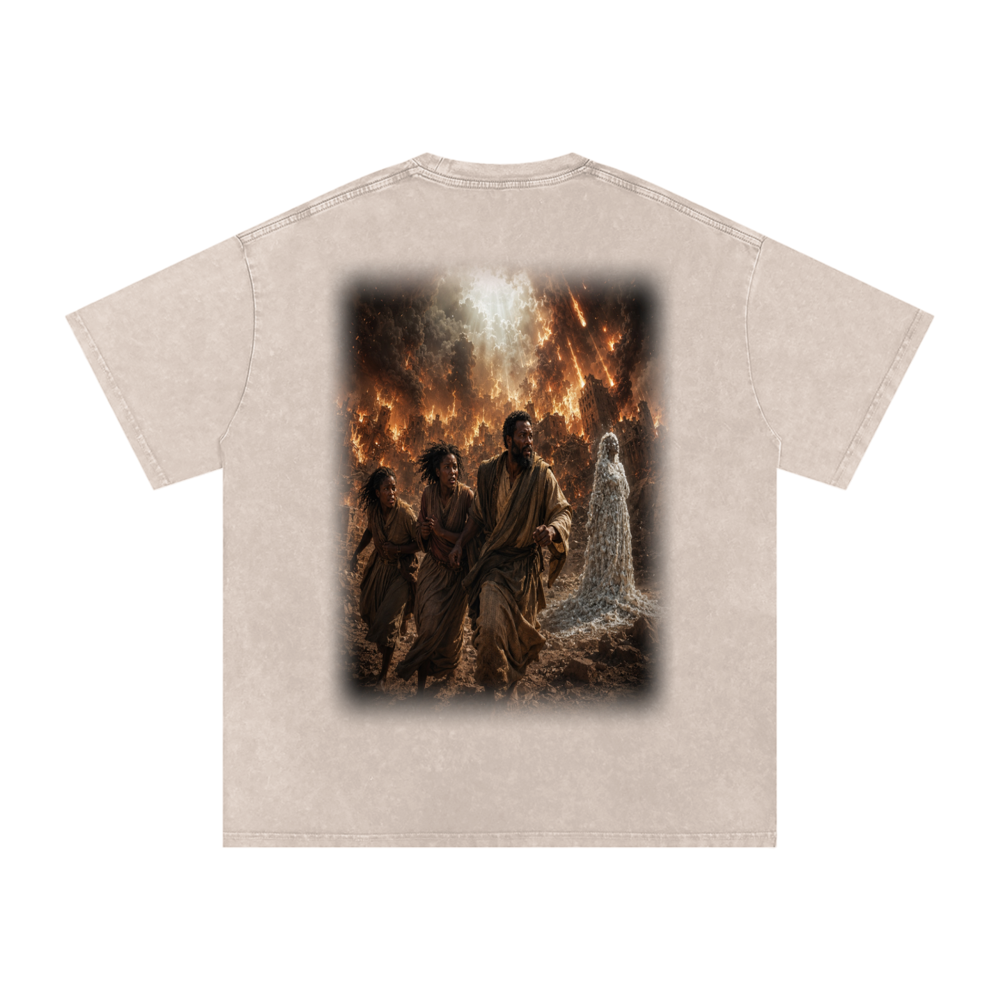 Jubilore "Sodom & Gomorrah" Snow Washed Oversized Cotton T-Shirt
