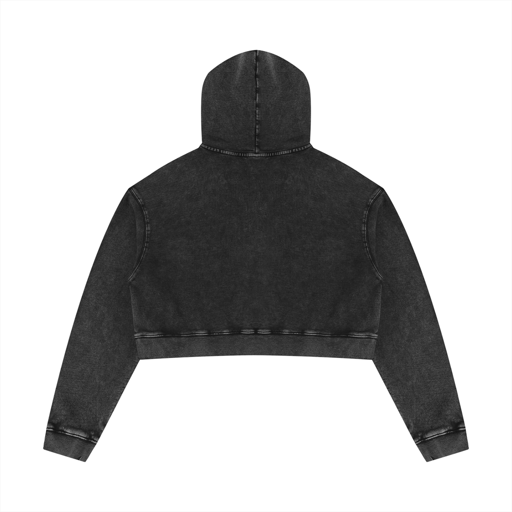 Jubiloré "JIK" Women’s Mineral Washed Crop Hoodie