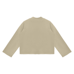 Jubilore Unisex Mock Neck Raw Edge Boxy Sweatshirt