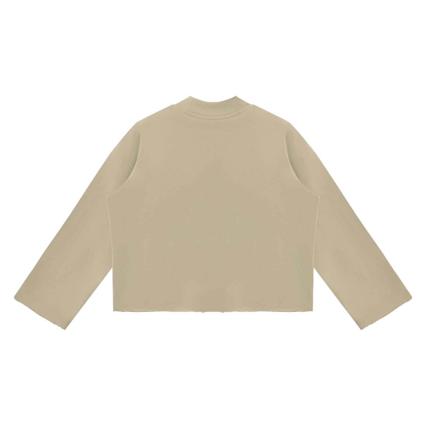 Jubilore Unisex Mock Neck Raw Edge Boxy Sweatshirt