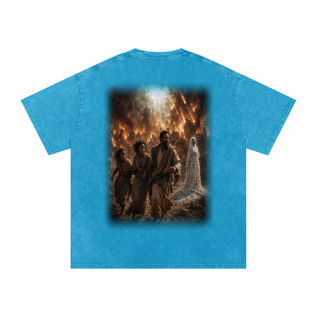 Jubilore "Sodom & Gomorrah" Snow Washed Oversized Cotton T-Shirt