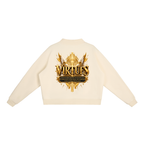 Jubiloré "Virtues" Essential Fleece Mock-Neck Crew Sweatshirt