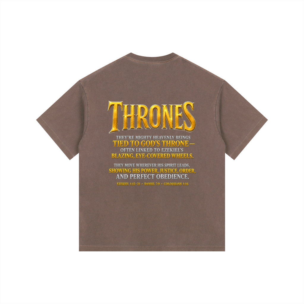 Jubilore Thrones Vintage Washed Oversized Cotton T-Shirt