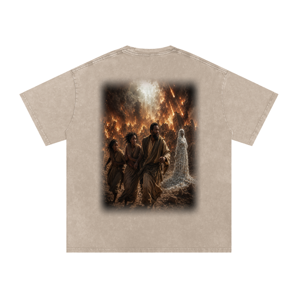 Jubilore "Sodom & Gomorrah" Snow Washed Oversized Cotton T-Shirt