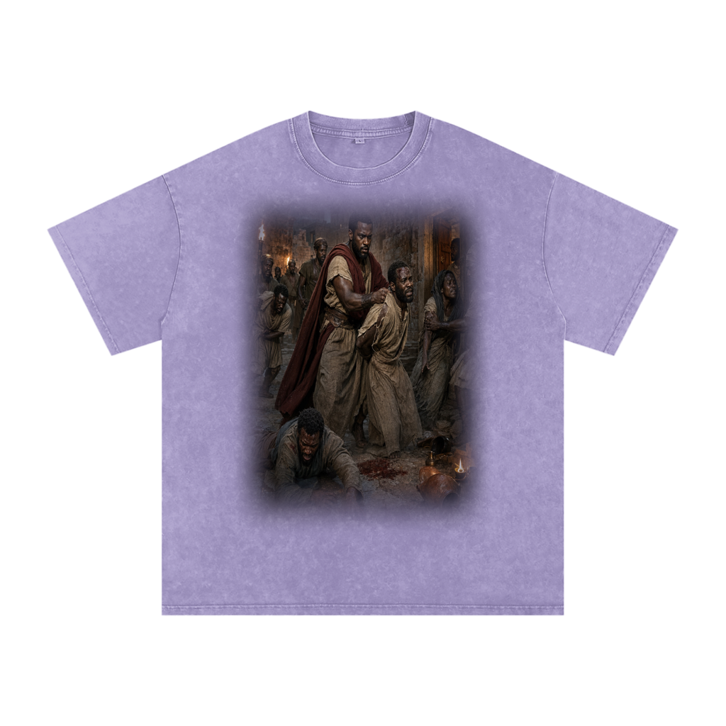 Jubilore “Paul” Snow Washed Oversized Cotton T-Shirt
