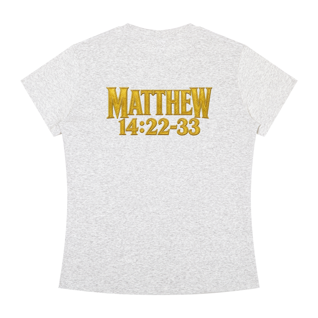 Jubiloré "Jesus Walks On Water" Women's Slim Fit Crewneck T-Shirt