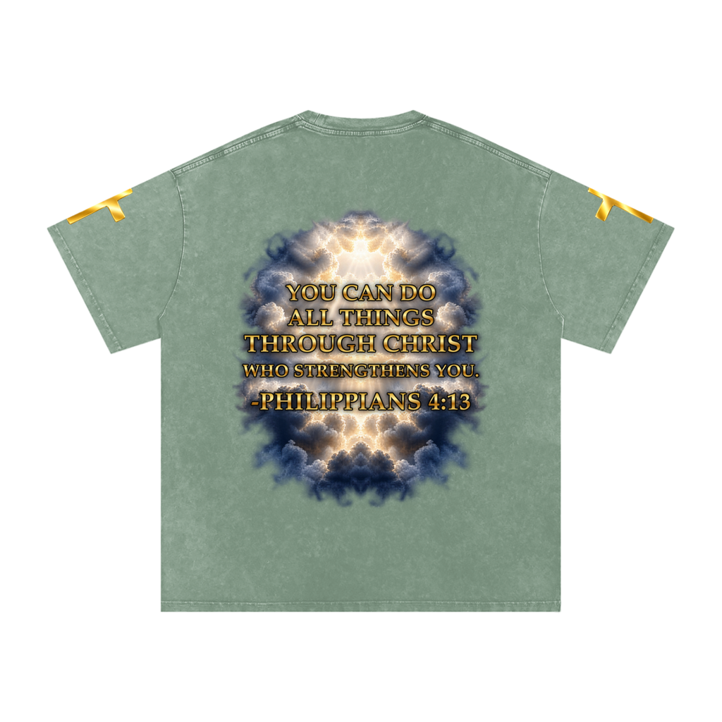 Jubilore "Christ Saves" Snow Washed Oversized Cotton T-Shirt