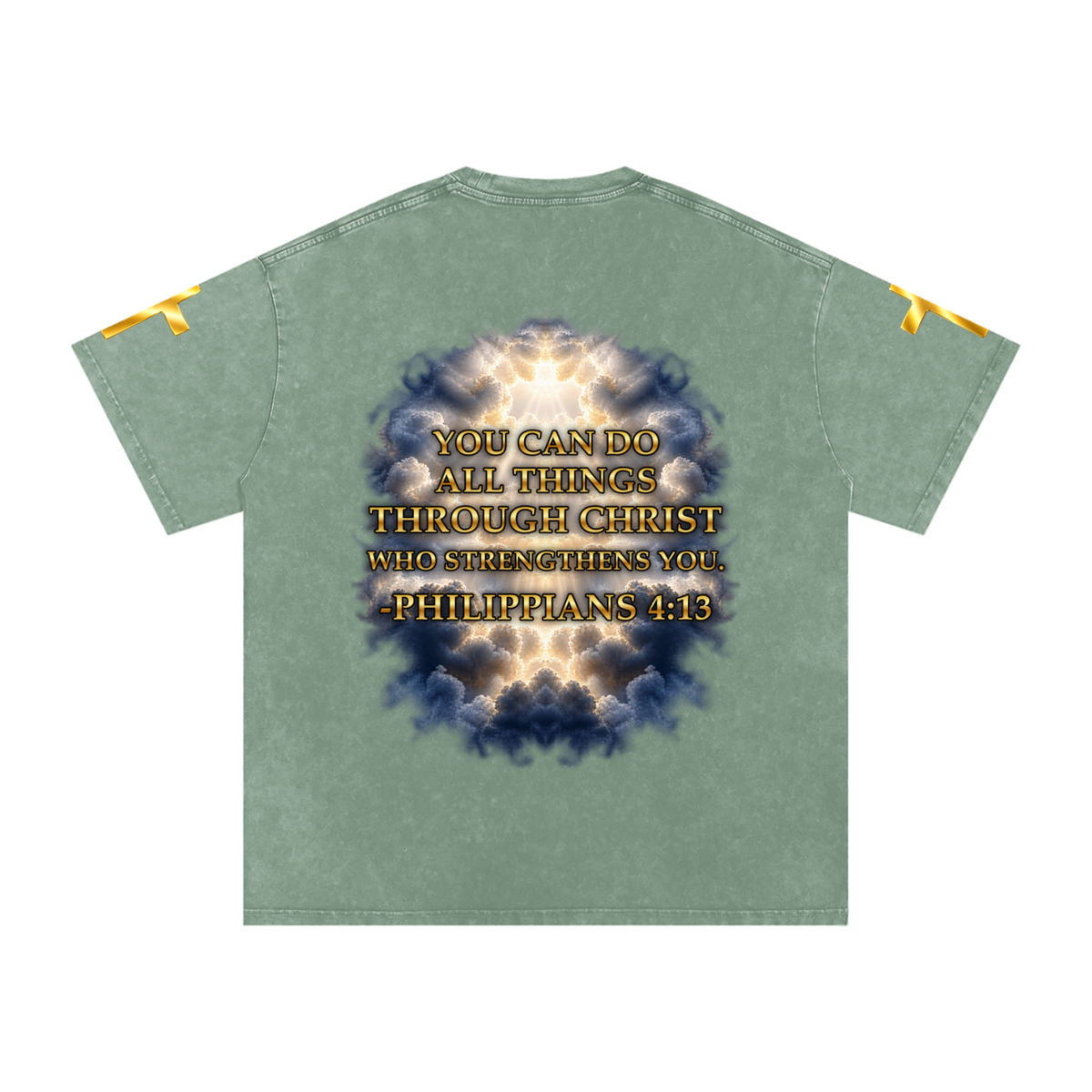 Jubilore "Christ Saves" Snow Washed Oversized Cotton T-Shirt