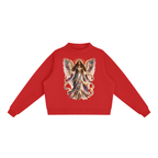 Jubiloré "Principalities" Essential Fleece Mock-Neck Crew Sweatshirt