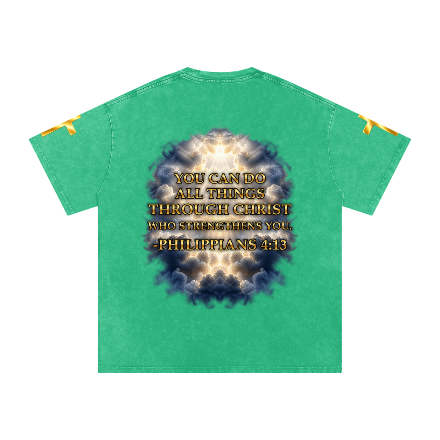 Jubilore "Christ Saves" Snow Washed Oversized Cotton T-Shirt