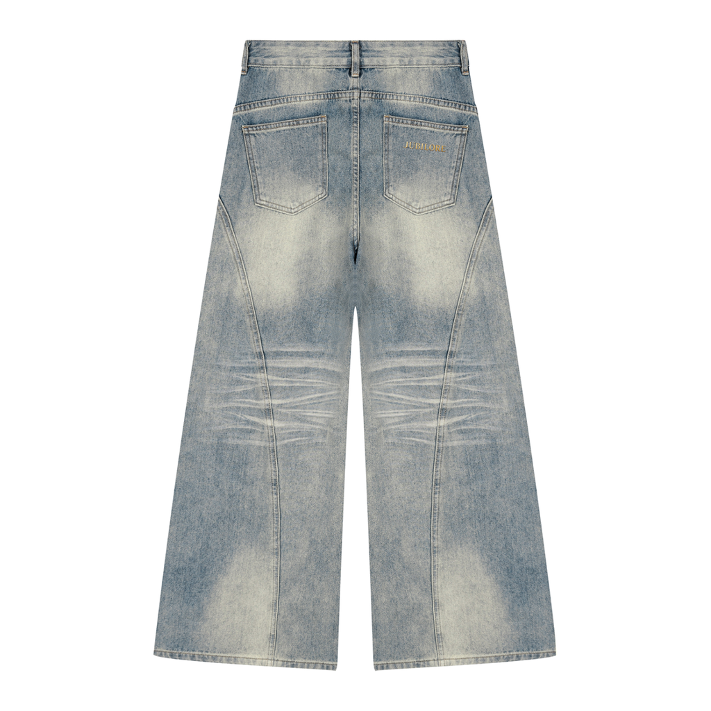 Jubiloré Women’s Vintage Wash Wide Leg Denim Jeans