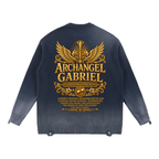 Jubilore "Gabriel" Sun Fade Distressed Ripped Crewneck sweater