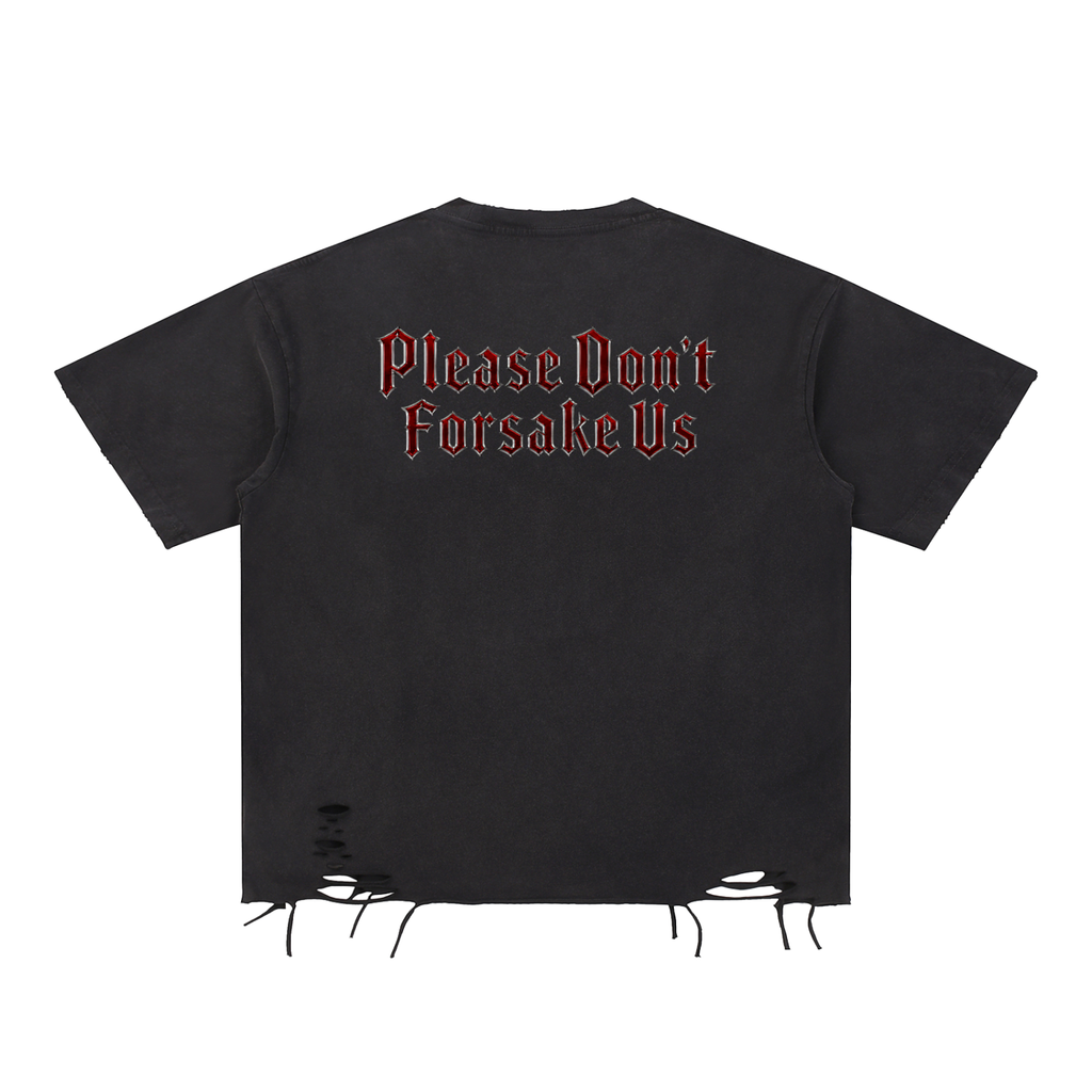 Jubilore Darkhorse Snow Washed Raw-Hem T-Shirt