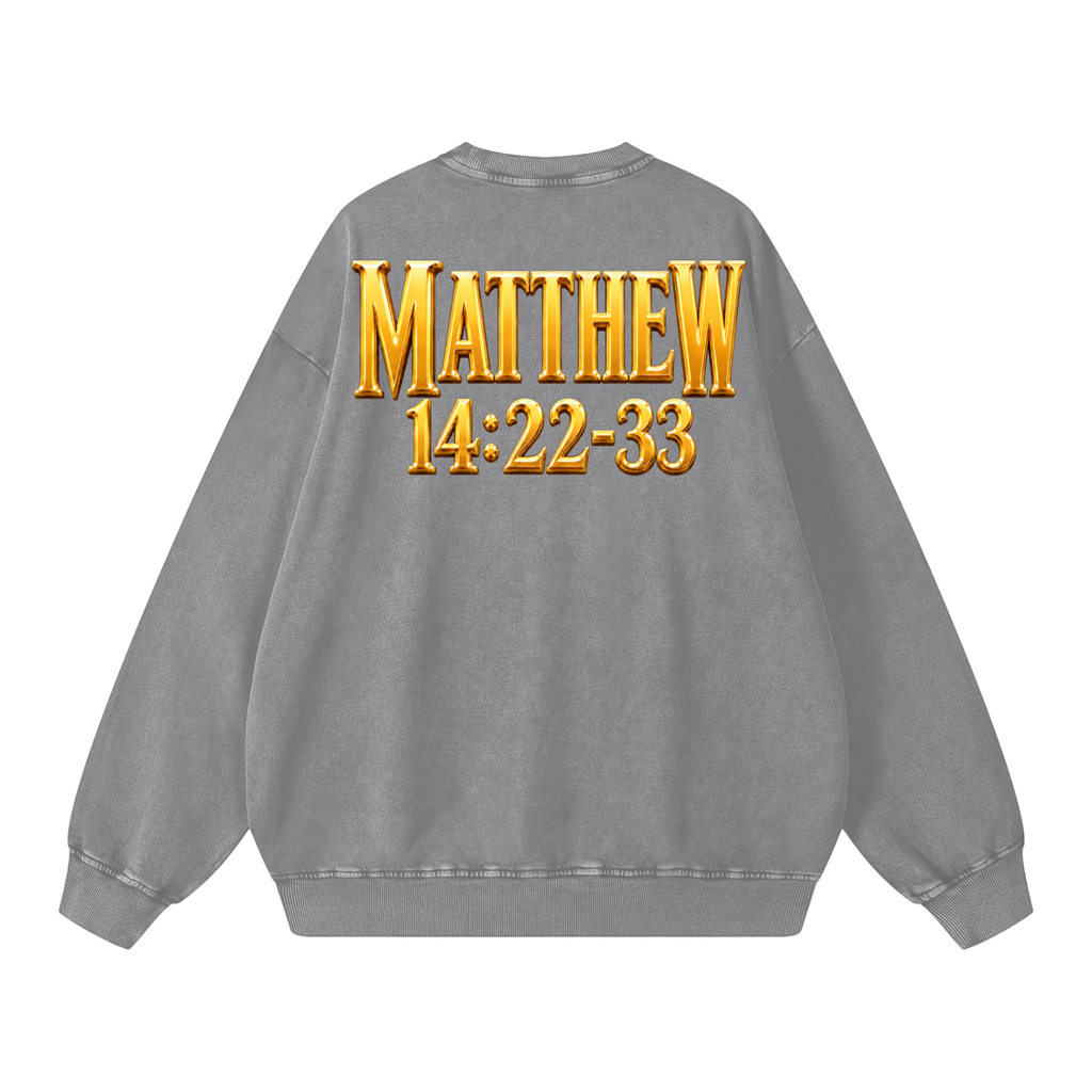 Jubilore "Jesus Walks On Water" Snow Washed Oversized Sweatshirt
